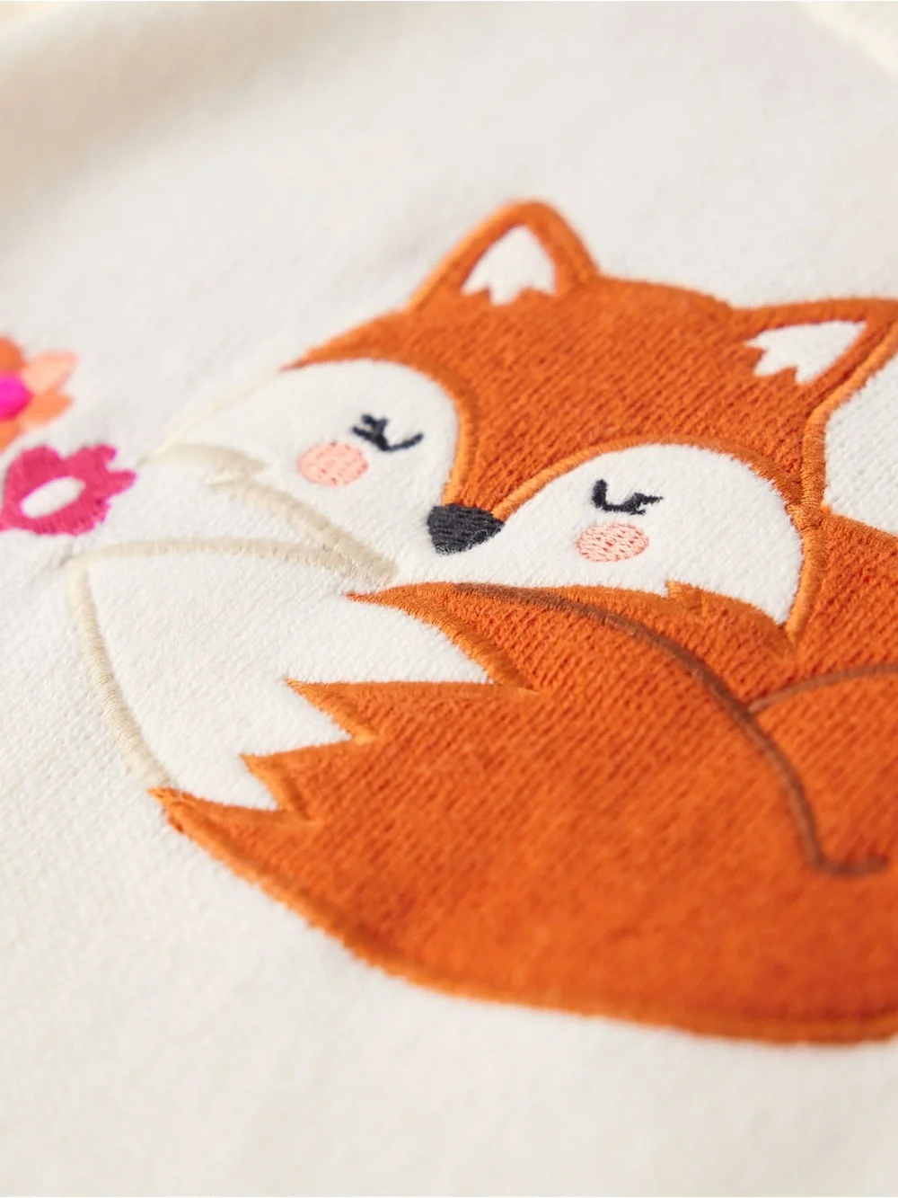 Girls Embroidered Fox Sweater